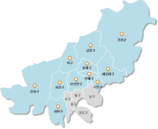 부산시 내 구군 센터 설치 현황 이미지