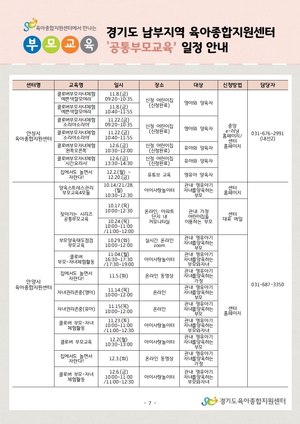 * 문의: 031-258-1485, 내선301